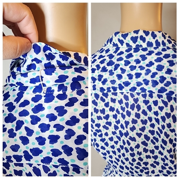 Vintage Givenchy 2-Peice skirt and blouse set.  Blue green white.  Size 6/8. - Picture 4 of 16